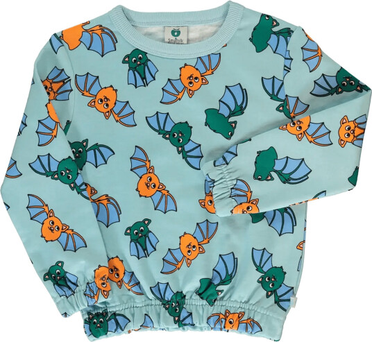 Småfolk Sweatshirt With Bat Blue 86 92