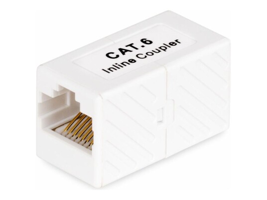 StarTech RJ45 Coupler, Inline Cat6 Coupler, Female to Female (F/F) T568 Connector, Unshielded Ethernet Cable Extension (IN-CAT6-COUPLER-U1) -
