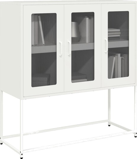 Skjenk hvit 100,5x39x107 cm kaldvalset stål 8721158372437