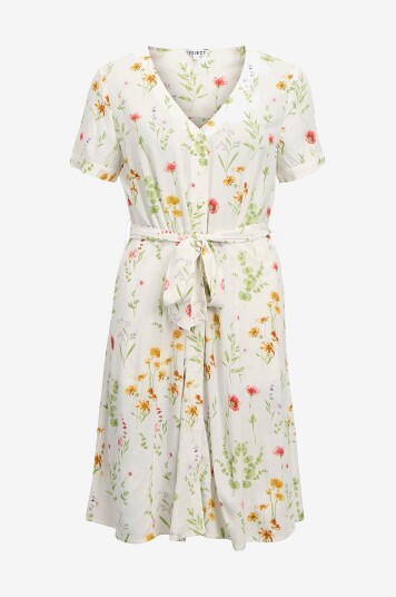 Object Kjole objLorena S/S Short Dress Rep Hvit