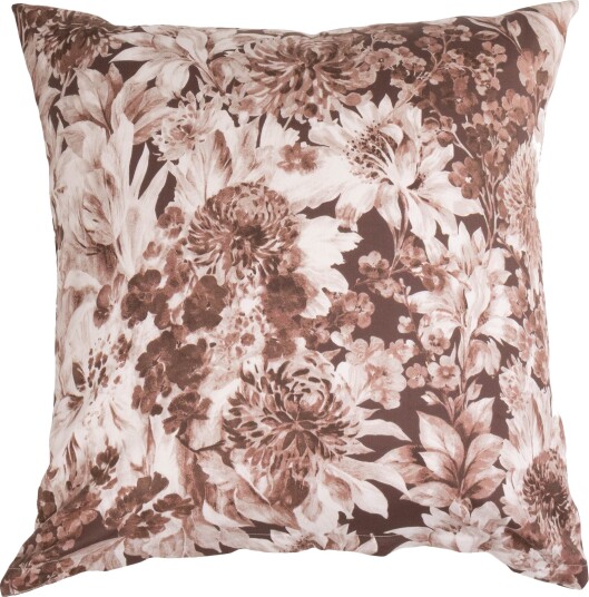 Putetrekk 60x63 cm   100% bomullssatin   Brune blomster