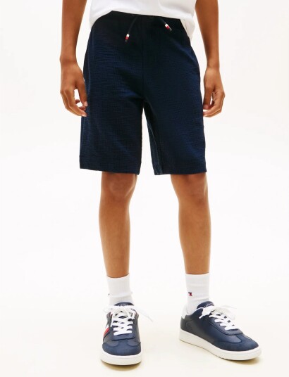 Tommy Hilfiger Jersey Seersucker Sweatshort Navy 128