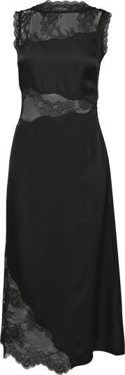 Malina Desire Lace Trimmed Cut Out Midi Dress   Black   38
