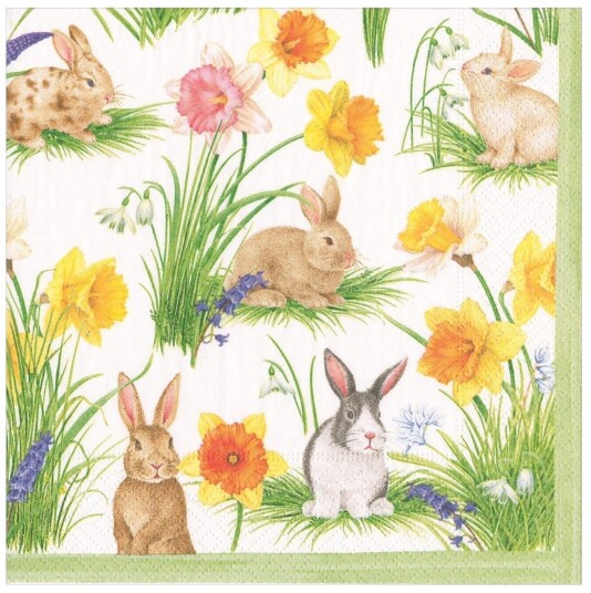 Bunnies and Daffodils middagservietter