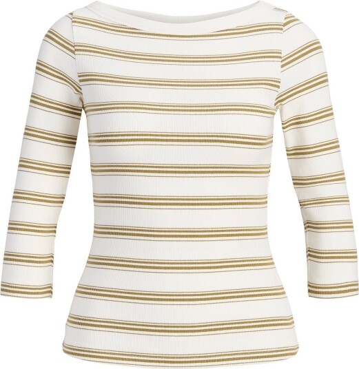 JJXX Jxfifi Str 3/4 Striped Boatneck Top Jrs Cream XS