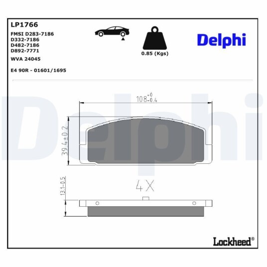 Bremseklosser DELPHI LP1766
