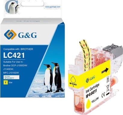 G&G Tinte Kompatibel Mit Brother Lc421y (200 Seiten) Gelb