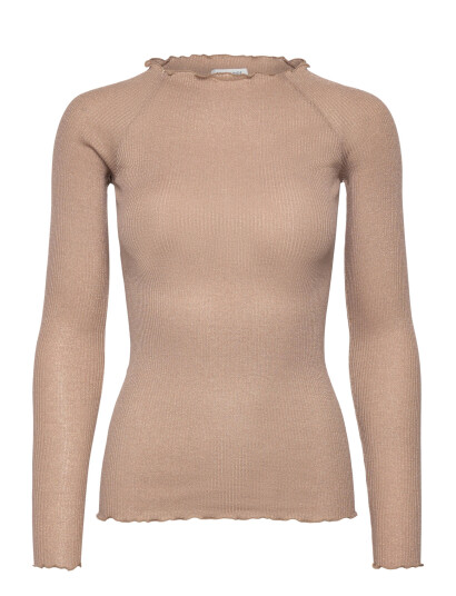 Rosemunde Rwbliss Silk Ls Boatneck T-Shirt - Beige - XS