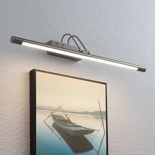 Lindby LED-bildelampe Mailine med bryter, nikkel