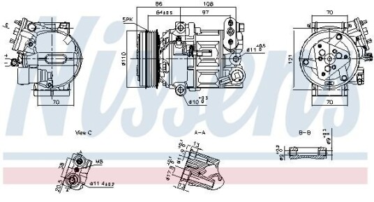 AC kompressor NISSENS 890591 AC kompressor NISSENS 890591