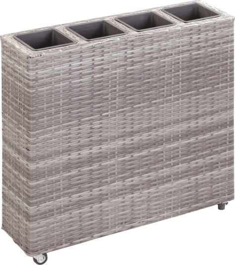 vidaXL Høybed med 4 potter 80x22x79 cm polyrotting grå