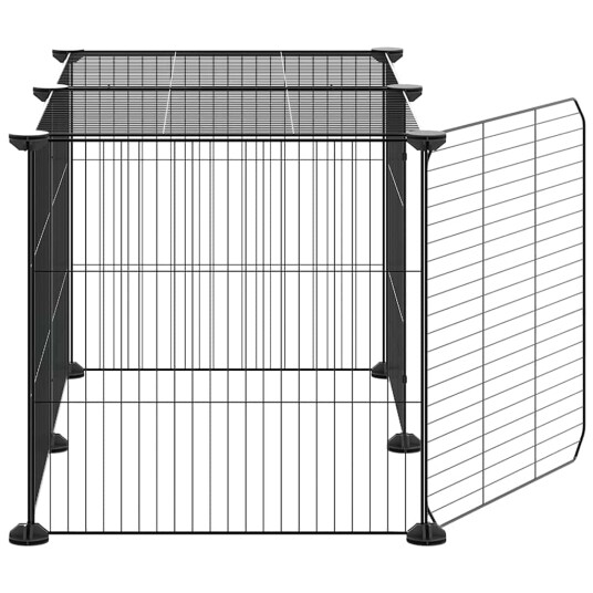Vidaxl Dyrebur 8 Paneler Med Dør Svart 35X35 cm Stål Vidaxl Dyrebur 8 Paneler Med Dør Svart 35X35 cm Stål