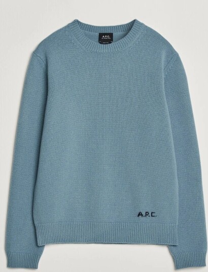 A.P.C. Edmond Wool Knitted Sweater Light Blue Melange