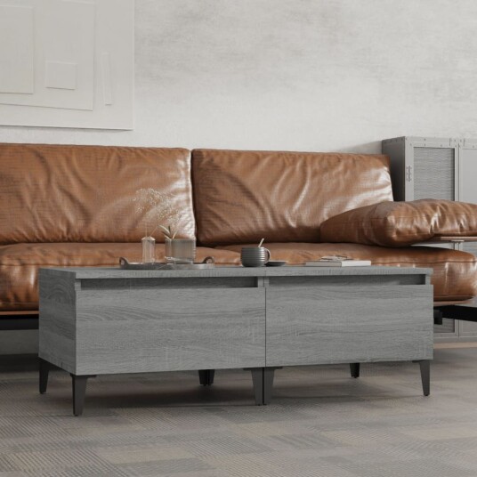 Sidebord 2 stk grå sonoma 50x46x35 cm konstruert tre 8720845668747