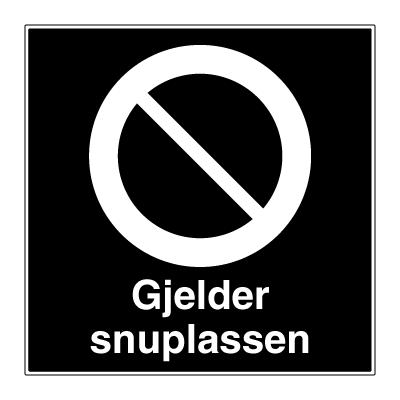 Jo Safety Parkering forbudt på snuplassen skilt Privatrettslig forbudsskilt Privatrettslige 6309001