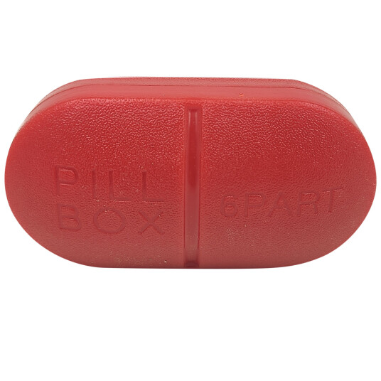 Pilleboks Sterk Pilleboks 6 rom RØD