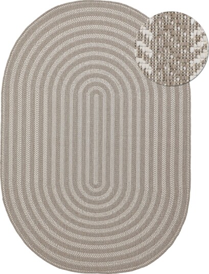 Ovalt teppe   Indoor/outdoor Leander beige Størrelse: 240 x 340 cm