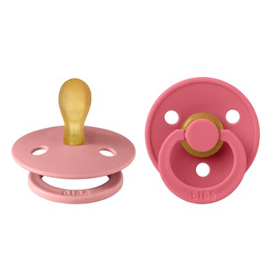 BIBS® Smokk Colour Symmetrisk smokk Dusty Pink/Coral 0-6 måneder, 2 stk.