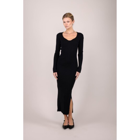 Penni Dress Black XS Rib LS dress Penni Dress Black XS Rib LS dress