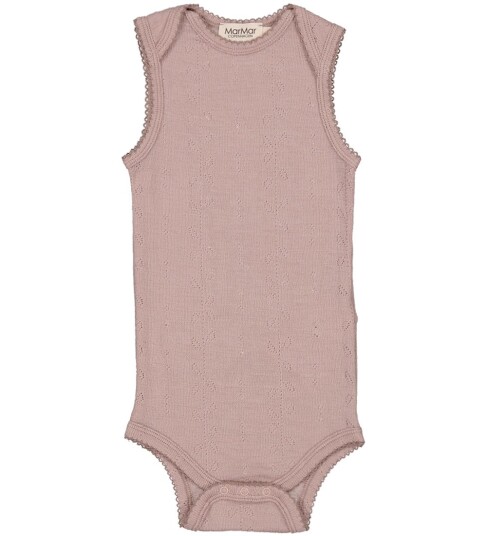 MarMar Body un/æ Ull Pointelle Bini Brent Rose MarMar 3 år 98 Body uten ermer Rosa