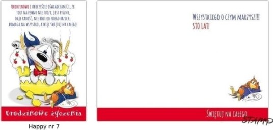 Stamp Gratulasjonskort Happy B6 + Konvolutt Mønster Nr 07 Bursdag