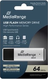 Mediarange Mr1901 - Usb-Flashstasjon - 64 Gb - Usb 3.2 Gen 1 - Svart, Sølv