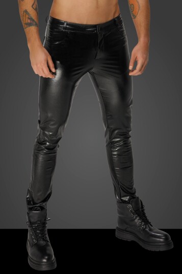 H067 Long pants made of snake wetlook with back pockets H067 Long pants made of snake wetlook with back pockets