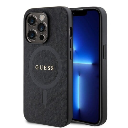 Guess Iphone 15 Pro Max Deksel Saffiano Magsafe Svart