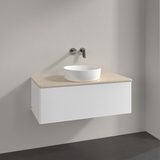 Villeroy & Boch  Antao Servantskap med 1 skuff 100x50x36 cm u/lys Hvit Matt/Crème