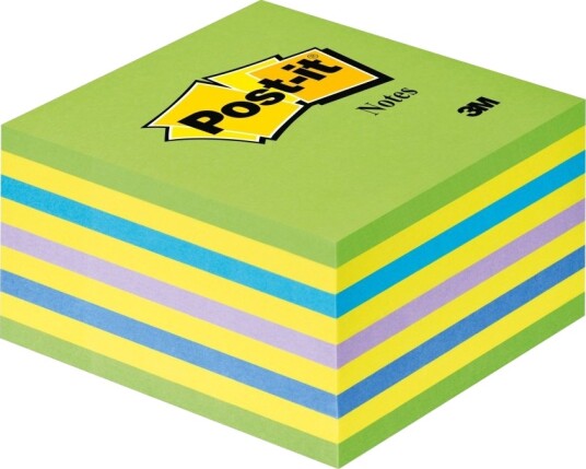 Post It 2028Nb   Noter   76 X 76 Mm   450 Ark 5 X 90   Neongul Neonpurpur Neongrønn Neonblå Intens Neonblå