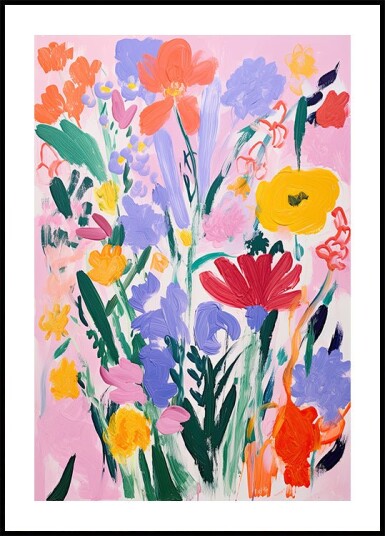 Bold  Wildflower Bouquet Expressive Floral Plakat Plakat / 100x150cm