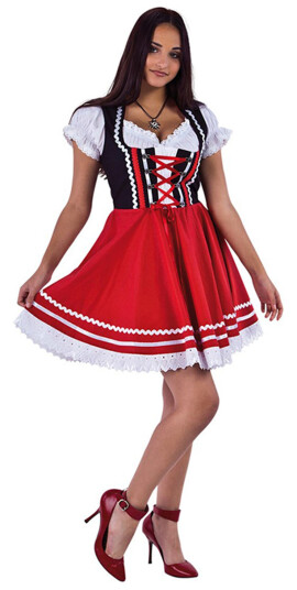 Hisab/Joker Company AB Oktoberfest Dirndl Svart/Rød Karnevalskostyme  40
