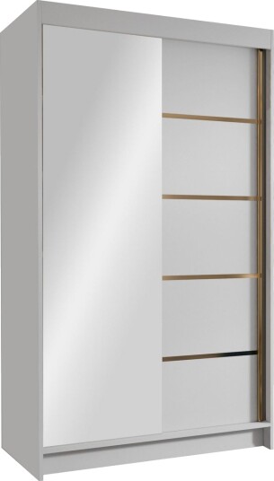 Narbonne Garderobe med Speil 100x200 cm - Hvit