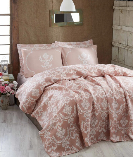 Eponj Home Sengeteppe Enkelt 160x235 cm Rosa/Hvit