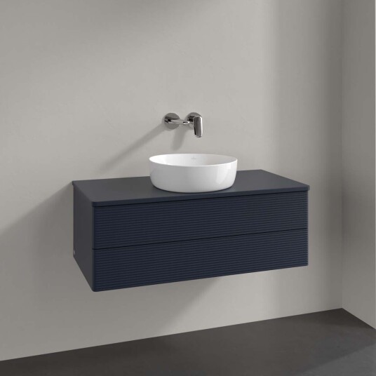 Villeroy & Boch Antao Servantskap med 2 skuffer 100x50x36 cm m/lys Blå Matt