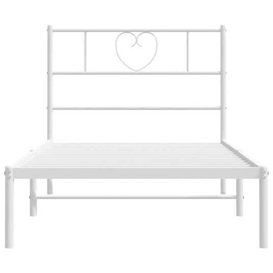 Sengeramme i metall med hodegavl hvit 100x200 cm 8721012048669