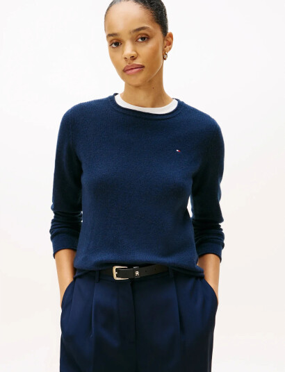 Tommy Hilfiger Soft Wool C-Nk Ls Sweater - Navy - XXL Tommy Hilfiger Soft Wool C-Nk Ls Sweater - Navy - XXL