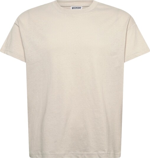 Weekday Cap Sleeved Boxy Cotton T Shirt Beige XL Weekday Cap Sleeved Boxy Cotton T Shirt Beige XL