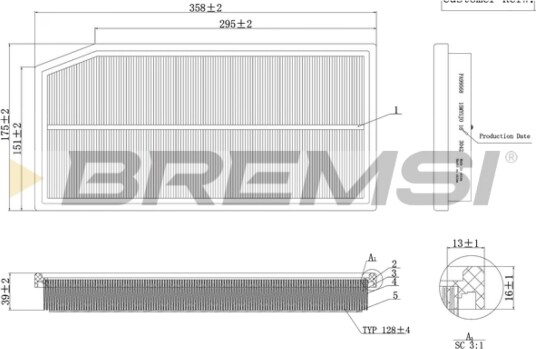 Luftfilter BREMSI FA1124 Luftfilter BREMSI FA1124
