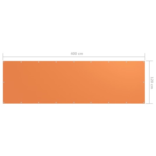 vidaXL Balkongskjerm oransje 120x400 cm oxfordstoff