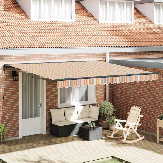 vidaXL Innvendbar Markise Fargerik stripe 400x300 cm stoff