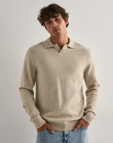 Casual Friday CFKarl polo knit Strikkegensere Beige