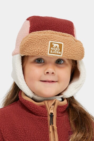 Nordbjörn Knallen Fleece-lue Madder Brown/Rose Dawn/Oatmeal 54-56