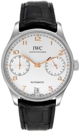 IWC Herreklokke IW500704 Portuguese Sølvfarget/Lær Ø42.3 mm