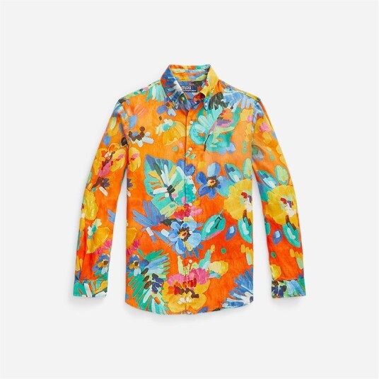 Ralph Lauren Classic Fit Floral-Print Linen Shirt - Camarat Floral Flerfarget XL