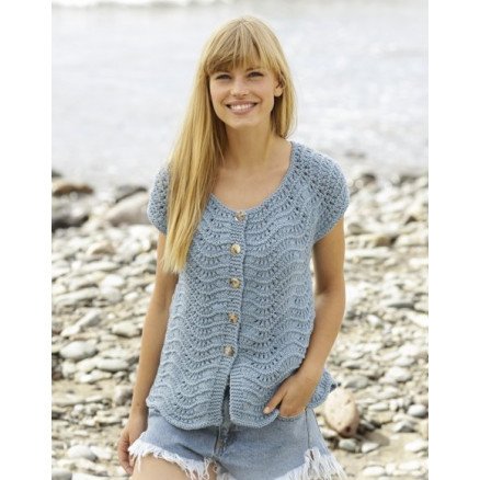 Shore Line Cardigan by DROPS Design Cardigan Strikkeoppskrift str S XXXL