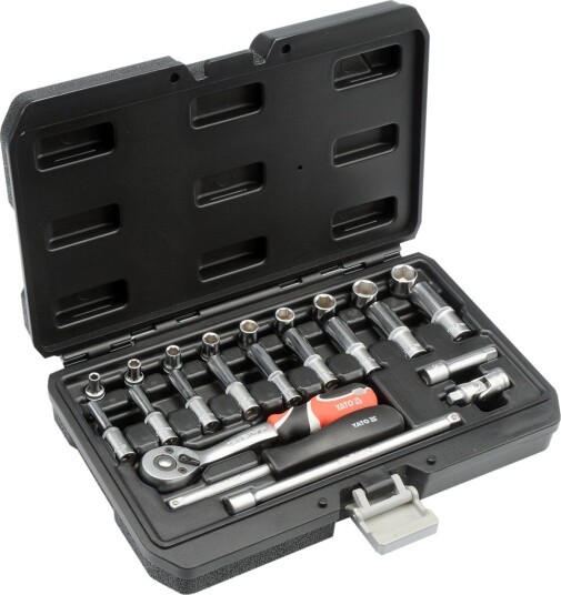 Yato 1/4" Pipenøkkelsett med 23 Deler i Krom-Vanadium Stål Yato 1/4" Pipenøkkelsett med 23 Deler i Krom-Vanadium Stål
