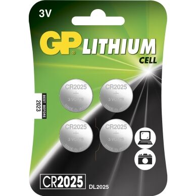 GP CR2025 Litium Knapcellebatteri 4-pak Universal Batterier