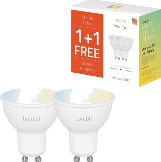 Hombli GU10 Smart Spot med. RGB 4,5W - Hvit