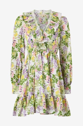 byTimo Kjole Cotton Slub V neck Dress Lilla